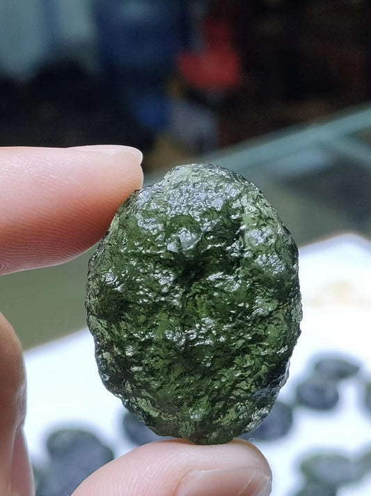 100% Natural Moldavite Czech Meteorite Crystal Geode