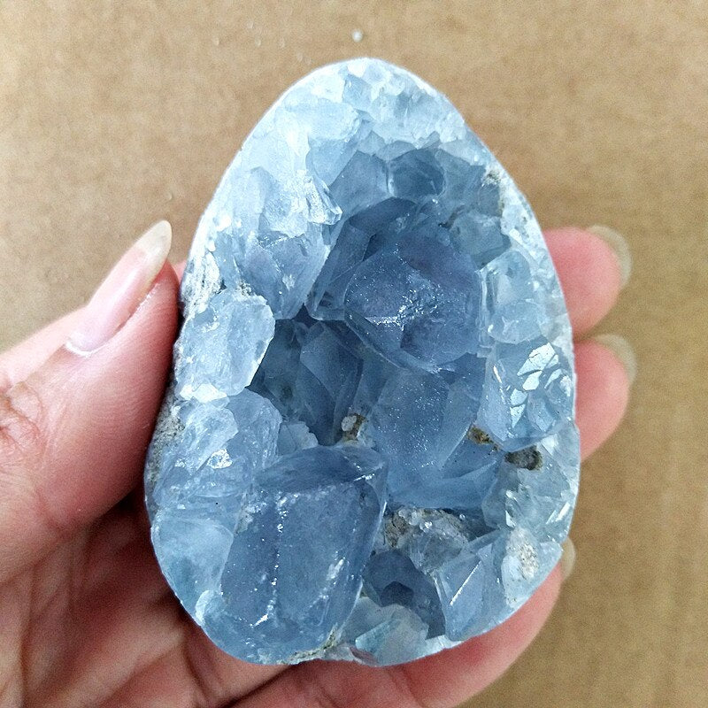 100% Natural Celestine Geode Crystal Stone