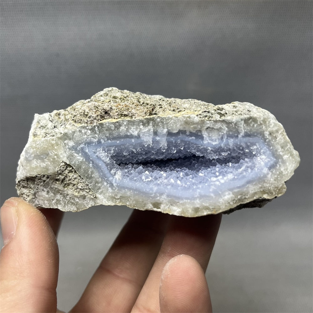 100% Natural Blue Lace Agate Crystal Geodes