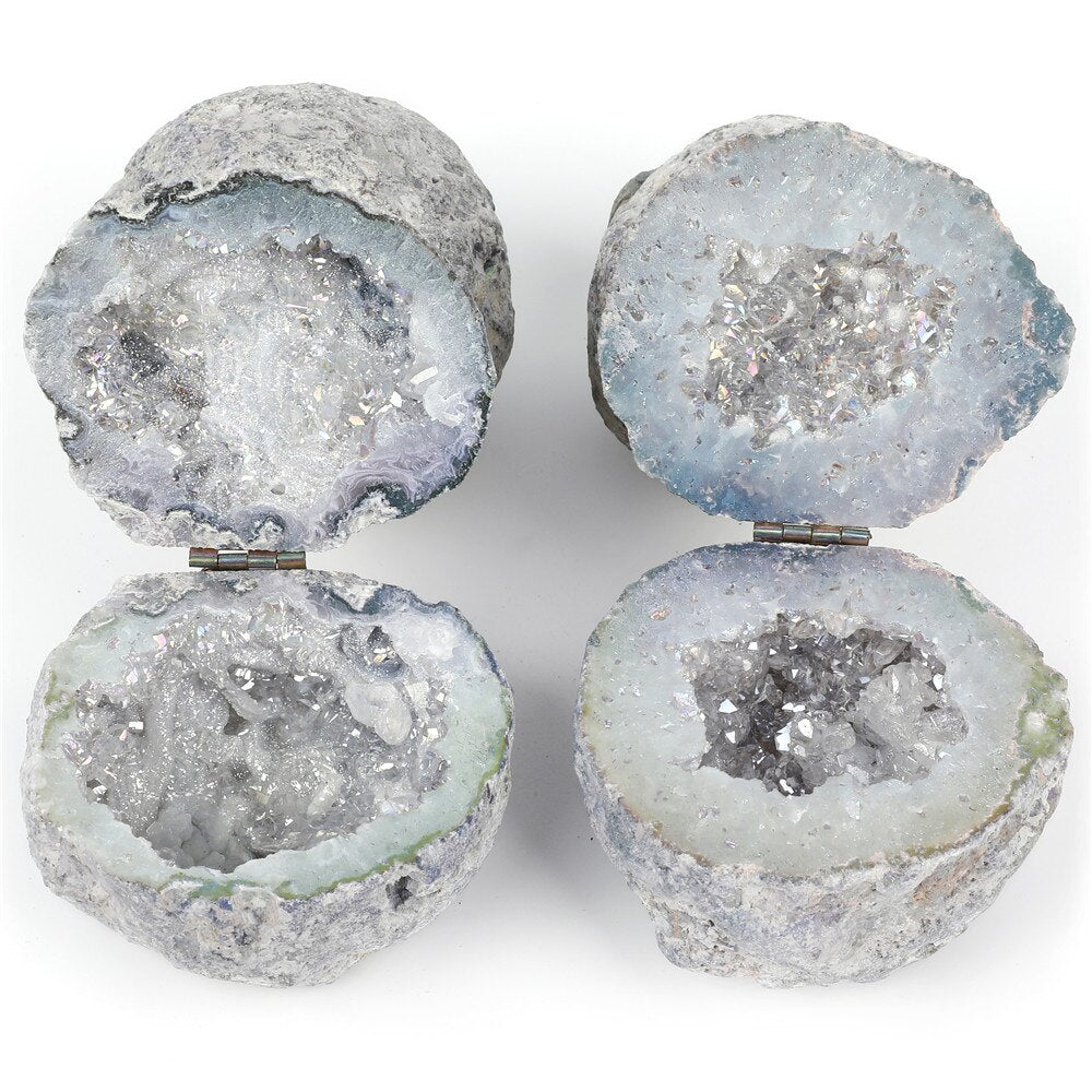 Natural Handmade Agate Geode Necklace Box