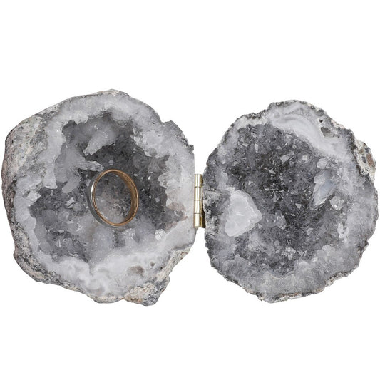 Natural Handmade Agate Geode Necklace Box