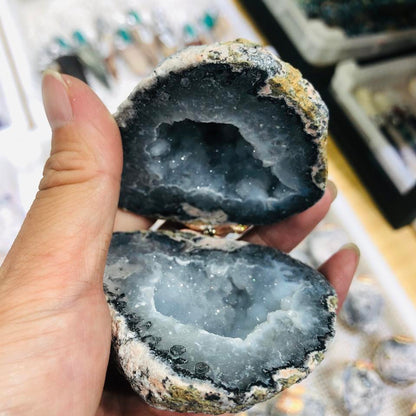 Natural Crystal Druzy Mexican Agate Geode Ring Box