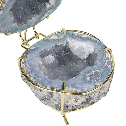 Natural Stones Druzy Agate Geode Jewelry Box