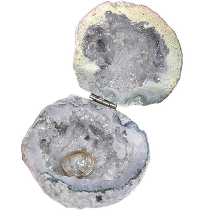 Natural Handmade Agate Geode Necklace Box