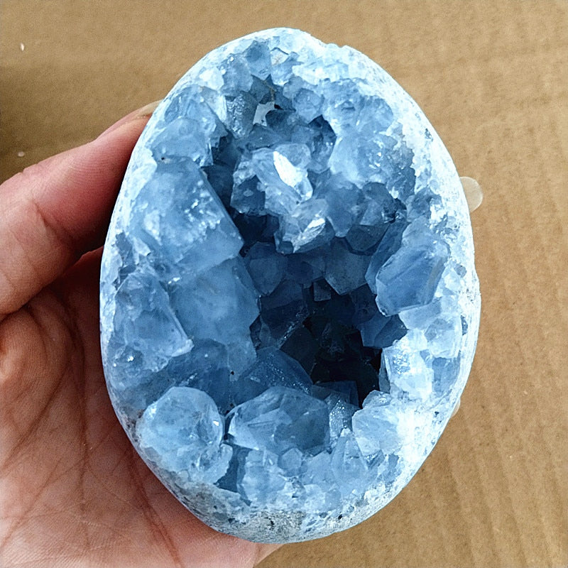 100% Natural Celestine Geode Crystal Stone