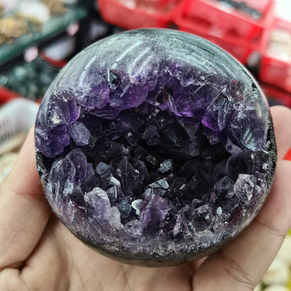 1pc Natural crystals Brazil Amethyst Geode Agate Spheres