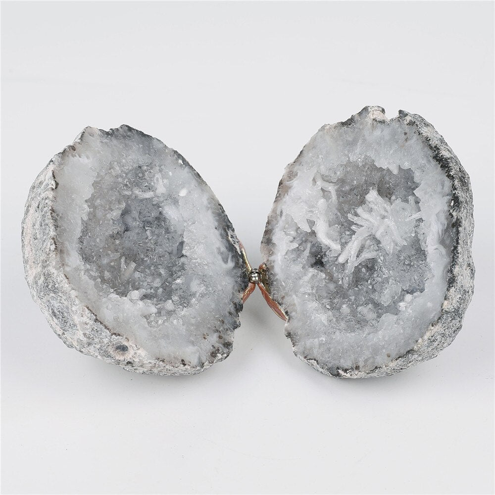 Natural Agate Geode Rough Quartz Ring Box