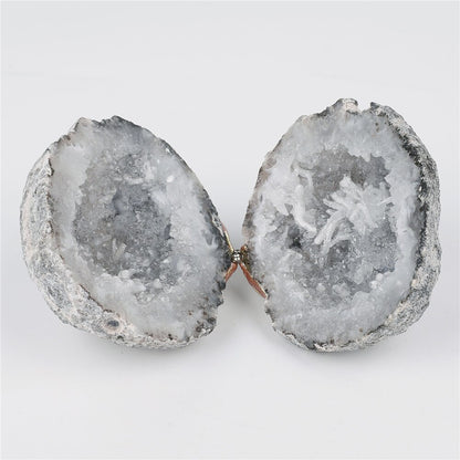 Natural Agate Geode Rough Quartz Ring Box
