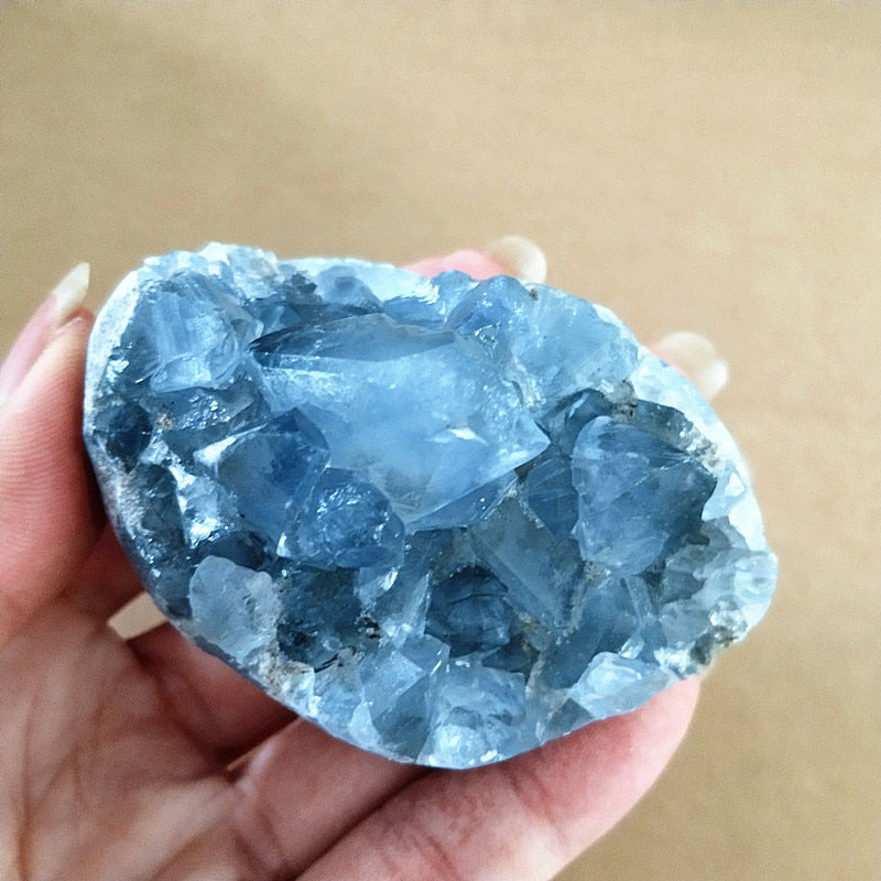 100% Natural Celestine Geode Crystal Stone