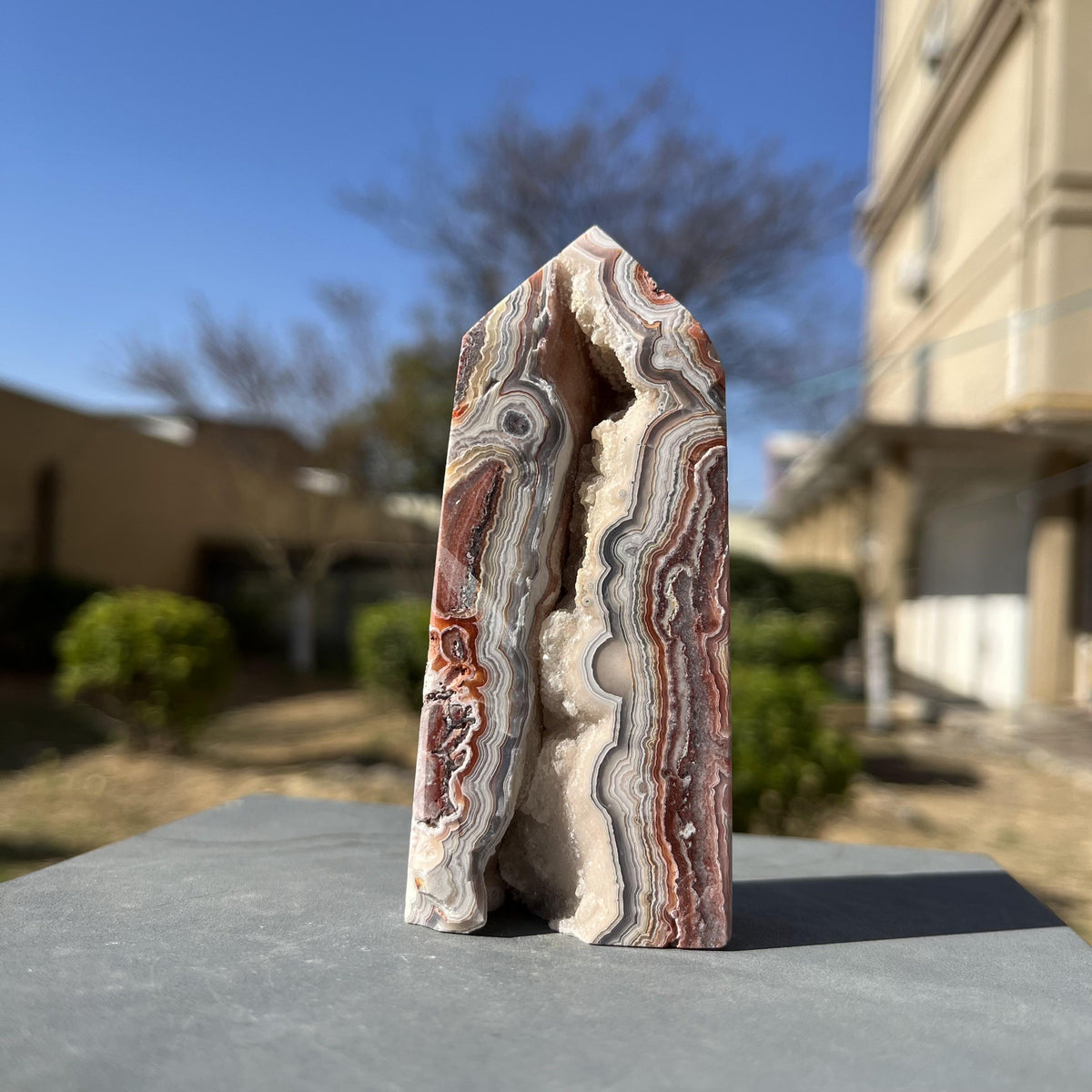 Natural Mexico Agate Towers Druzy Crystal Quartz