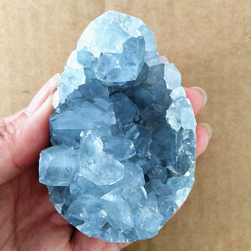 100% Natural Celestine Geode Crystal Stone