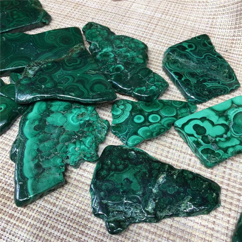 Natural Malachite Slice Crystal Geodes