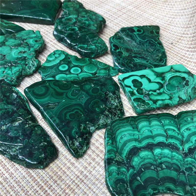 Natural Malachite Slice Crystal Geodes