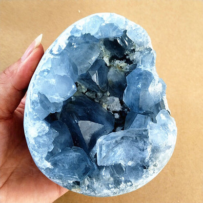 100% Natural Celestine Geode Crystal Stone