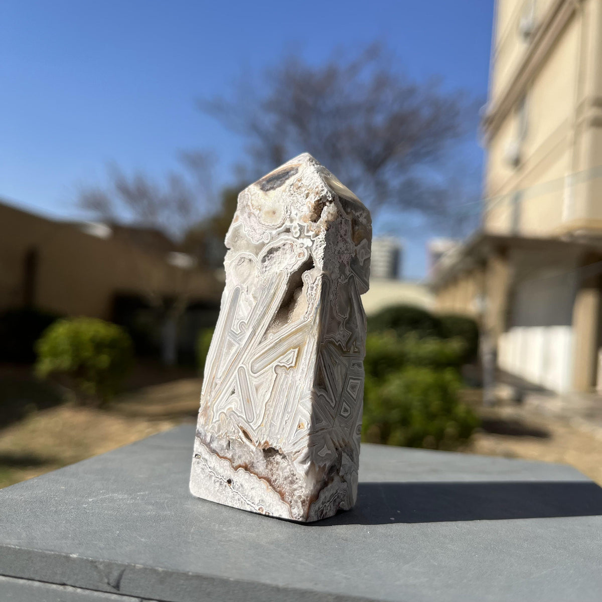 Natural Mexico Agate Towers Druzy Crystal Quartz