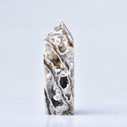 Healing Druzy Crystal White Agate Tower Natural Crystal Gemstone