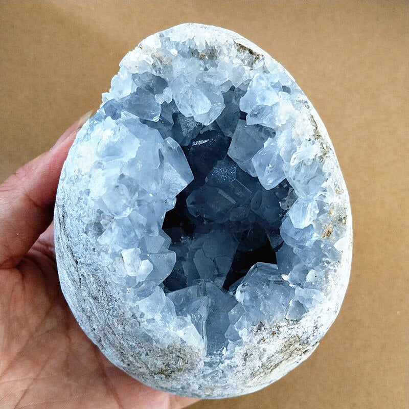 100% Natural Celestine Geode Crystal Stone