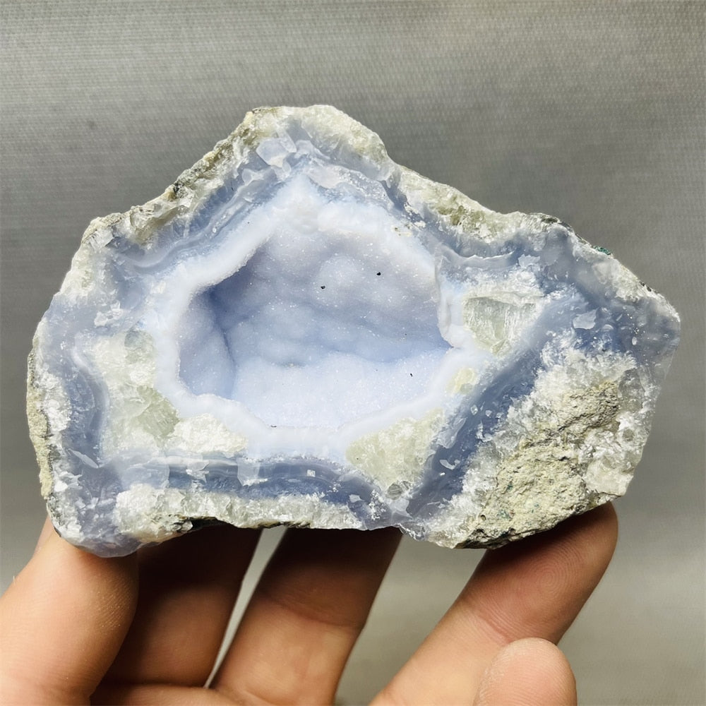 100% Natural Blue Lace Agate Crystal Geodes