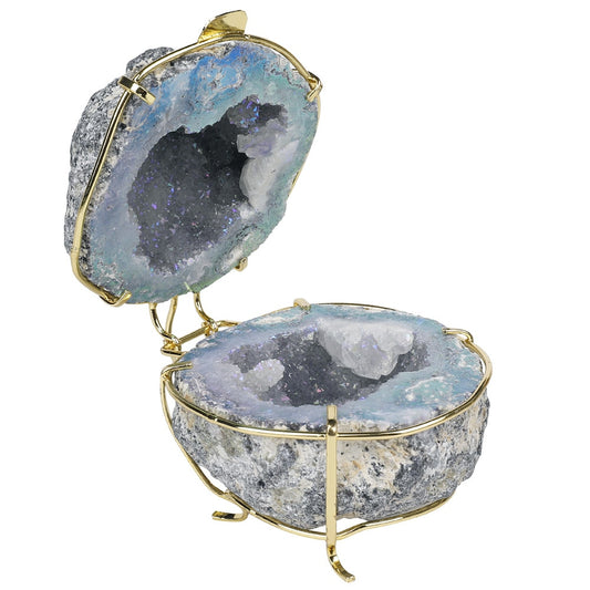 Natural Stones Druzy Agate Geode Jewelry Box