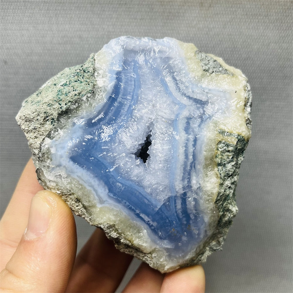 100% Natural Blue Lace Agate Crystal Geodes