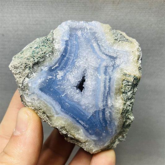 100% Natural Blue Lace Agate Crystal Geodes