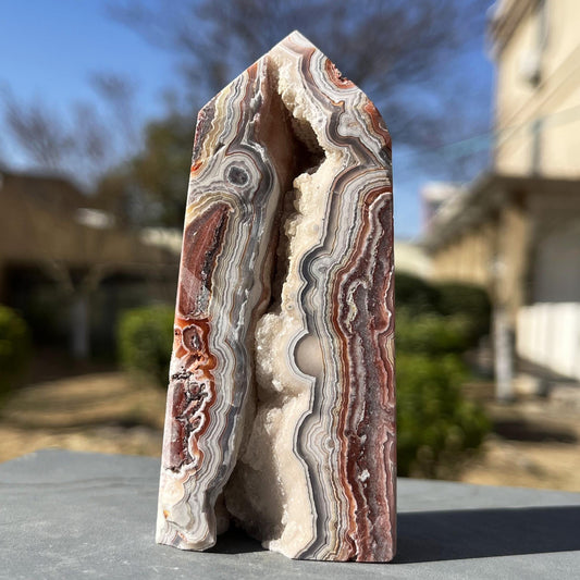 Natural Mexico Agate Towers Druzy Crystal Quartz