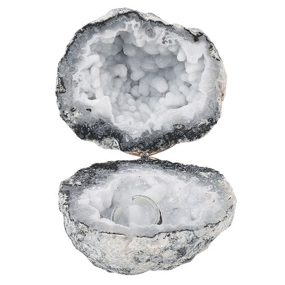 Natural Agate Geode Rough Quartz Ring Box